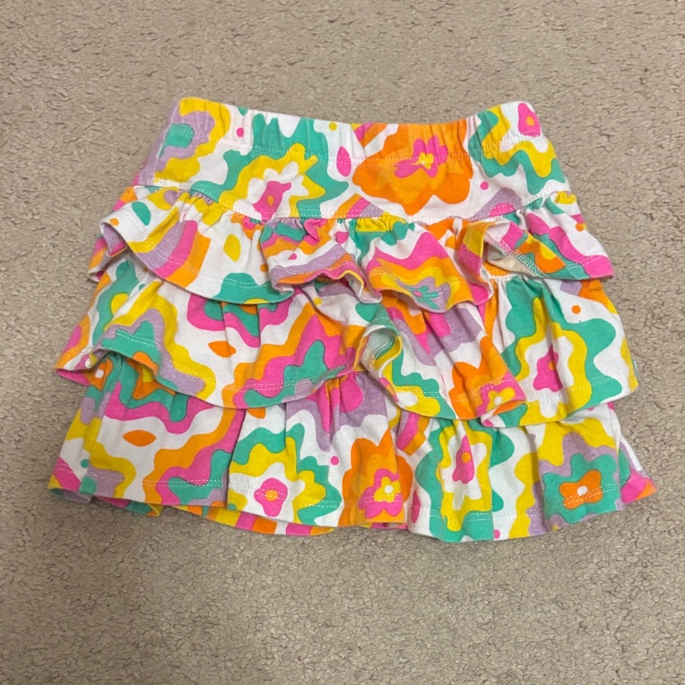 Colorful Ruffled Toddler Girl Skort